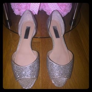 I•N•C Silver/Glitter Flats